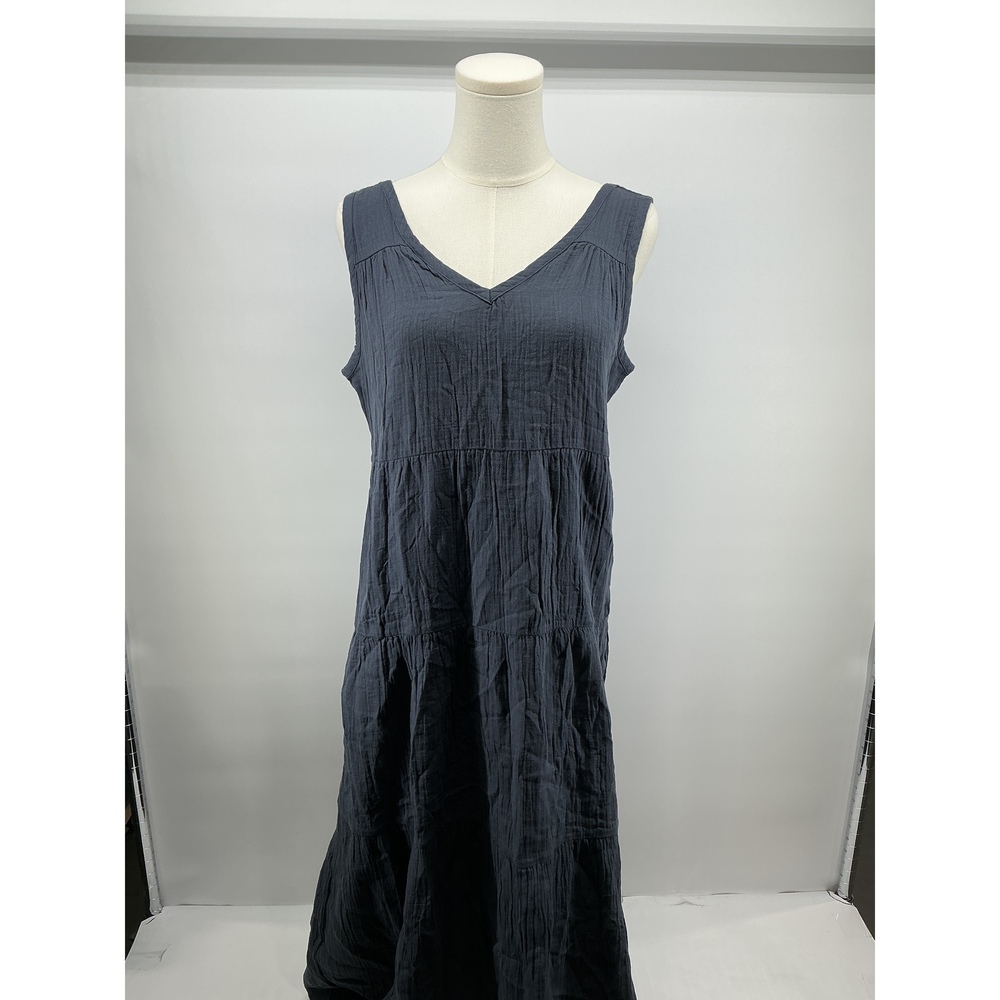 100% Organic Cotton Gauze Tiered Maxi Dress